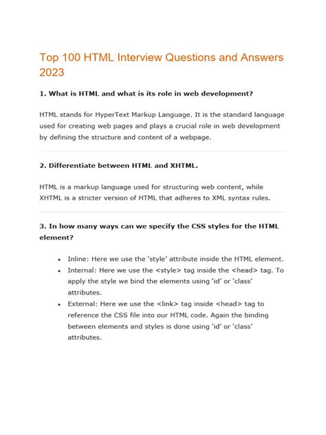 Image result for HTML Engineering Sample Questions with Answers