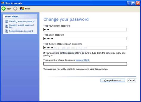 Change Password On This Computer に対する画像結果