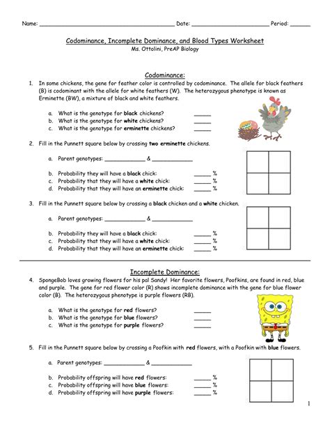 Image result for Codominance Worksheet Blood Types Answers