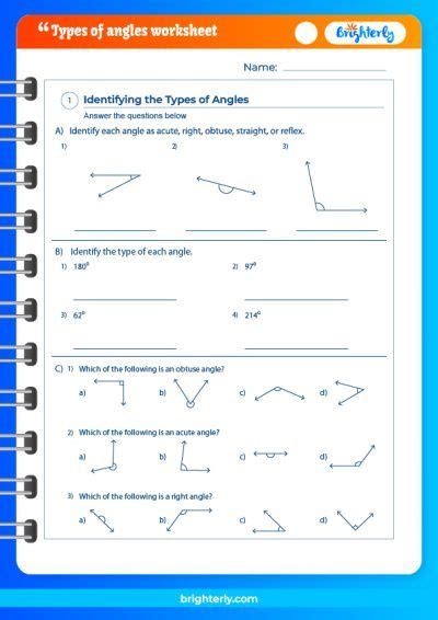 Different Types of Angles Worksheet に対する画像結果