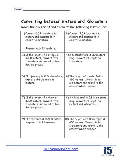 Image result for Meter Conversion Worksheet