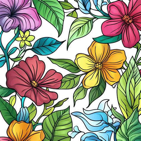 Seamless Floral Pattern Coloring Pages എന്നതിനുള്ള ഇമേജ് ഫലം