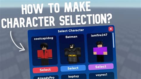 Image result for How to Make a Character Chooser in Roblox