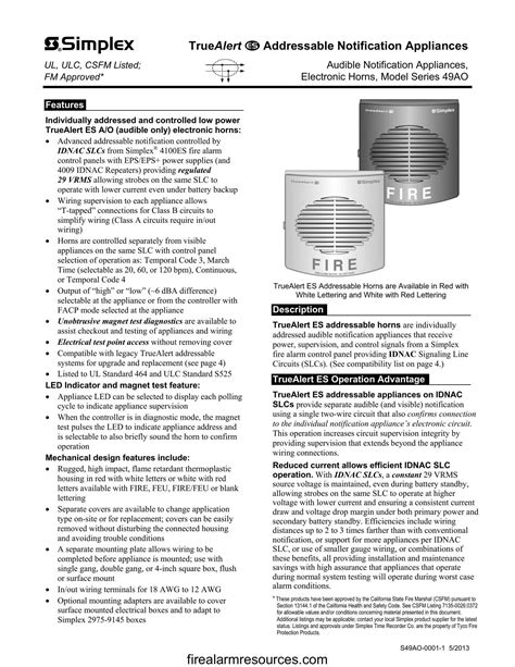 Simplex Fire Alarm Notification Devices に対する画像結果
