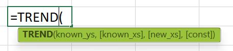 Image result for Excel Trend Function