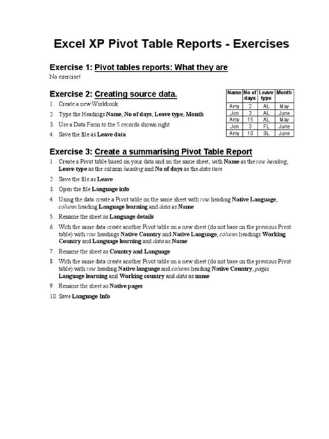 Bildergebnis für Free Excel PivotTable Exercises