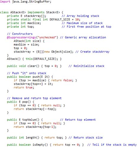 Image result for How to Write an Array Stack.java