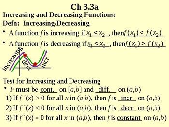 Image result for Increasing and Decreasing Functions Calculus
