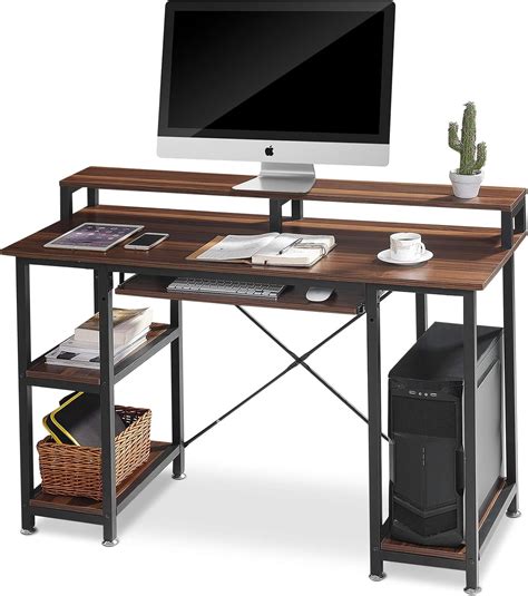 Small Computer Desk with Keyboard Tray Monitor Stand에 대한 이미지 결과