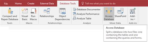 Toradh íomhá ar Access Database Tools