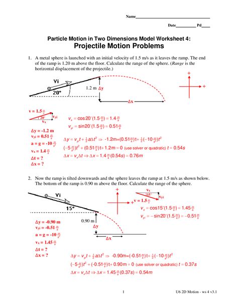 Image result for Projectile Motion Practice Worksheet