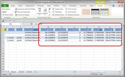 Toradh íomhá ar Open KML File in Excel