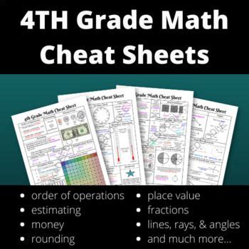Image result for 4th Grade Math Cheat Sheet Printable