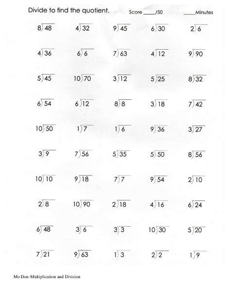 Image result for 3rd Grade Math Worksheets Multiplication and Division
