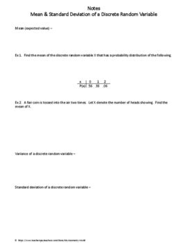 Image result for Mean of a Discrete Random Variable Problem PDF