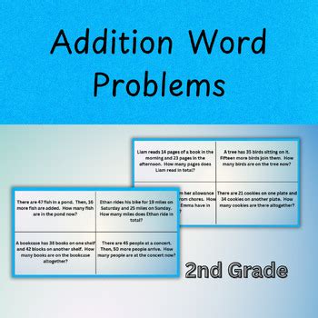 Image result for 2nd Grade Addition Word Problems