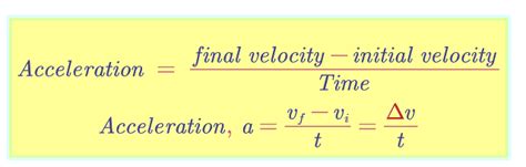 Image result for Acceleration Formula for Time