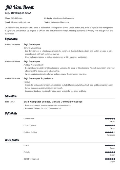 Image result for Resume for SQL Developer