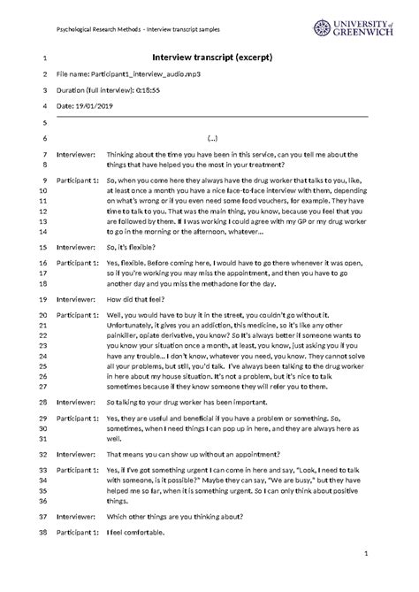 Toradh íomhá ar Research Interview Transcript Example