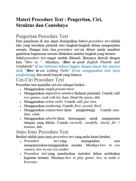 Image result for Judul Procedure Text