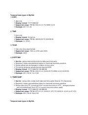 Image result for MySQL Temporal Data Types Examples