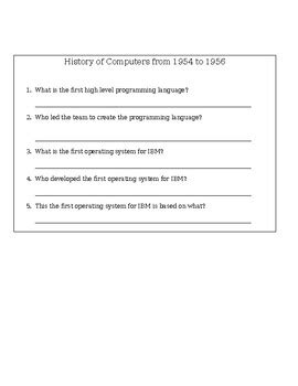 Image result for History of Computer Worksheet