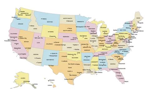America. Cities States Map に対する画像結果