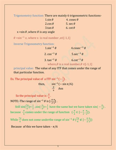 Image result for Class 12 Inverse Trigonometry Formula Sheet