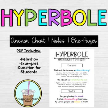 Free Printable Hyperbole Anchor Chart 2nd Grade に対する画像結果