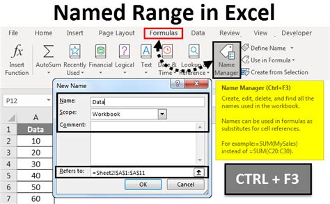 Image result for Excel. Creating Naming Variables for a Column