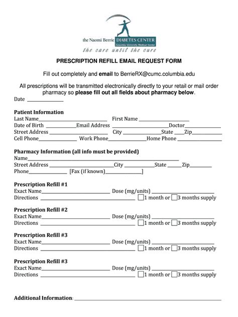 Image result for Medication Refill Request Form Printable
