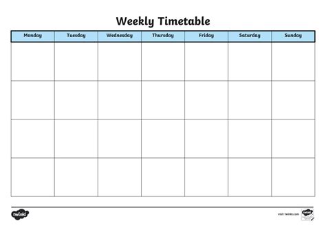 Image result for Weekly Timetable