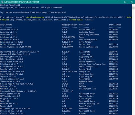 Image result for PowerShell Application List