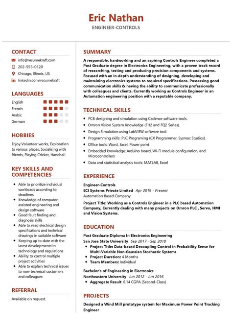 Controls Engineer Resume に対する画像結果