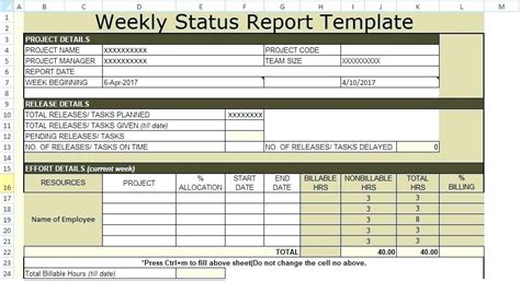 Weekly Project Report Template Excel に対する画像結果