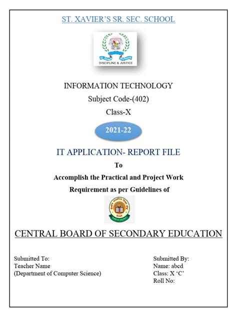 Toradh íomhá ar Project Report First Page Sample