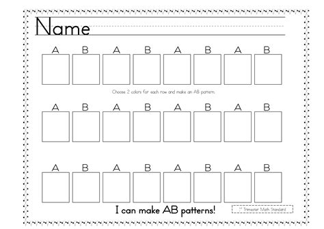 Toradh íomhá ar Abab Pattern Worksheet