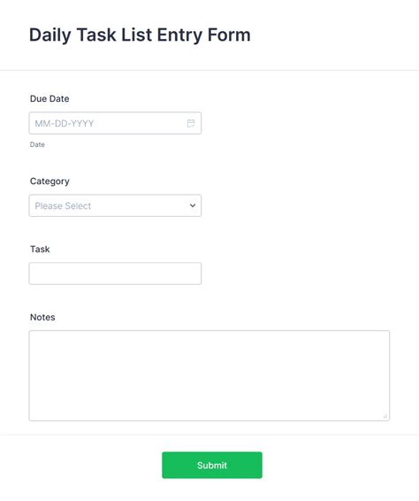 Image result for Task Entry Sample