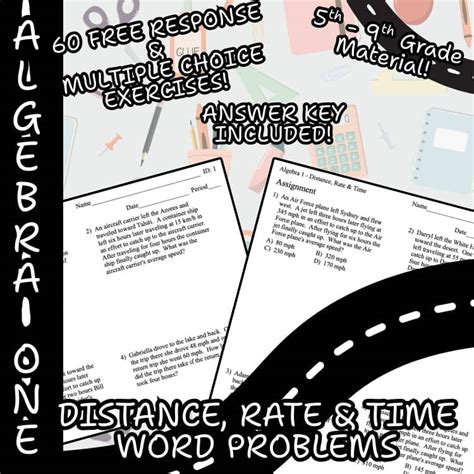 Toradh íomhá ar Distance Rate Time Word Problems 7th Grade