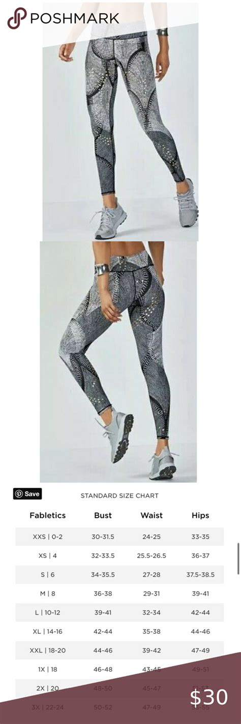 Image result for Fabletics Size Chart