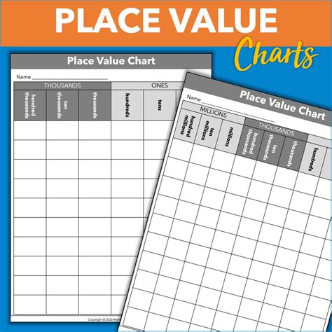 Image result for Place Value Chart Printable PDF