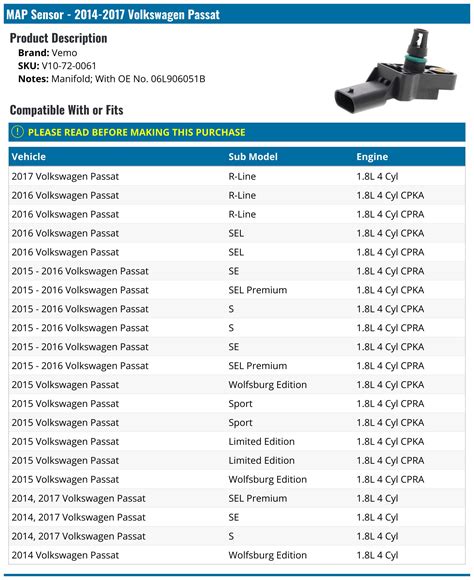 Image result for 2013 VW Passat Map Sensor