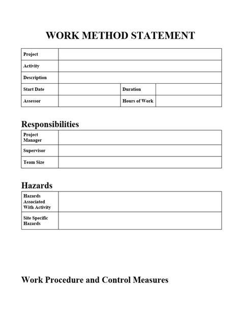 Image result for Work Method Statement Sample