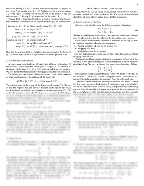 Image result for Linear Algebra Summary Sheet