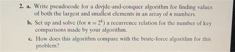 Image result for Divide and Conquer Algorithm in Pseudocode