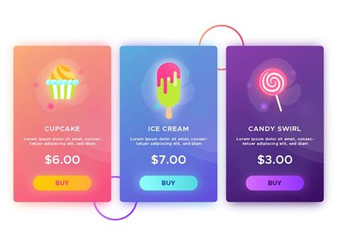Gradient Color Card UI に対する画像結果