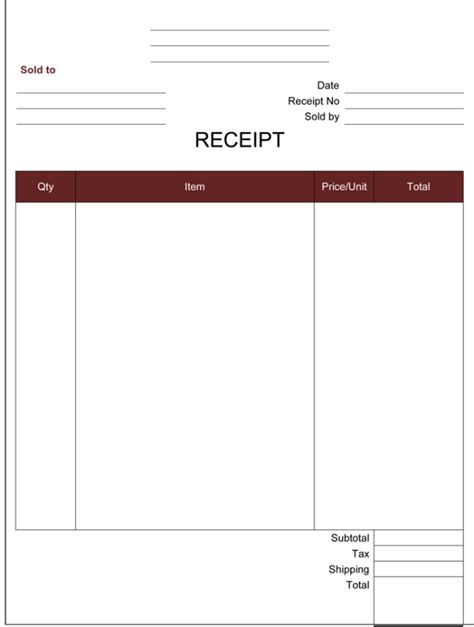 Afbeeldingsresultaten voor Study Receipt Log Source Template