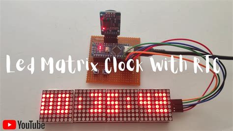 Toradh íomhá ar Arduino Uno MAX7219 Dot-Matrix Clock