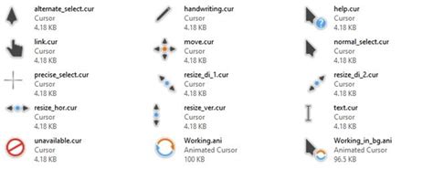 Mouse Cursor Names に対する画像結果