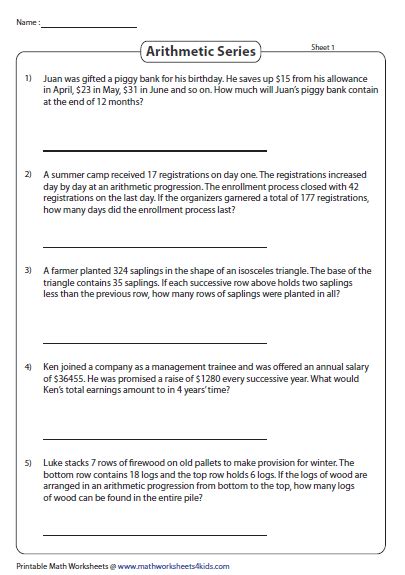Image result for Arithmetic Sequence Word Problems